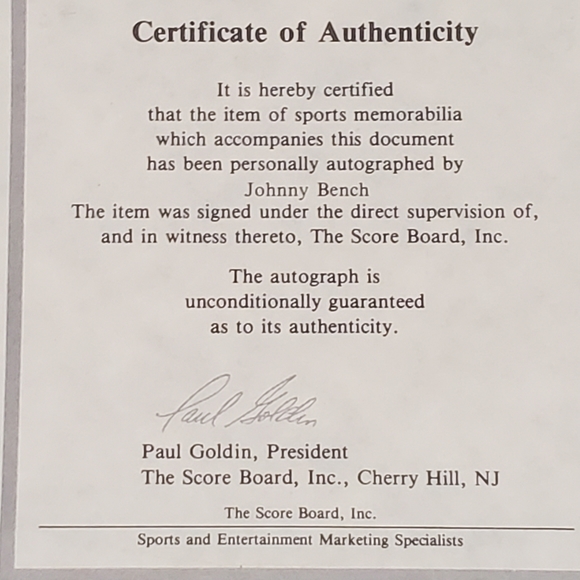 Johnny Bench Autographed Signed Baseball w/ Case Display Stand COA Score Board - Picture 3 of 8